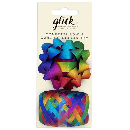Glick - Curling Ribbon &amp; Bow Fuschia Rainbow