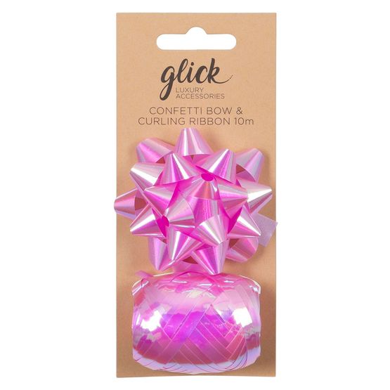 Glick - Curling Ribbon &amp; Bow Irridescent Baby Pink