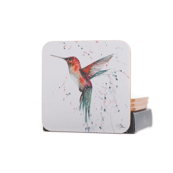 Meg Hawkins - The Rainforest Hummingbird Watercolour Design Coasters