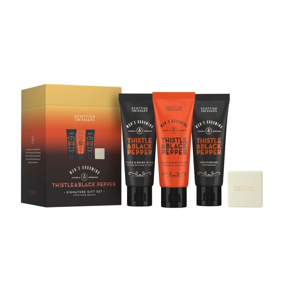 The Scottish Fine Soaps Company - Men's Grooming Thistle &amp; Black Pepper Signature Gift Set