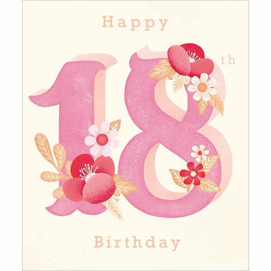 18th Birthday Numbers And Florals