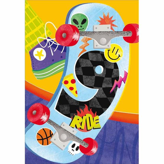 9th Skateboard Themed Male Birthday