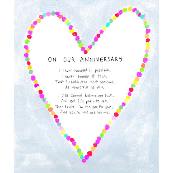 Anniversary Poem Inside A Heart Of Neon Dots