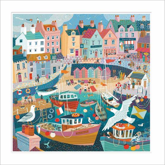 Boats In A Harbour With Houses Behind