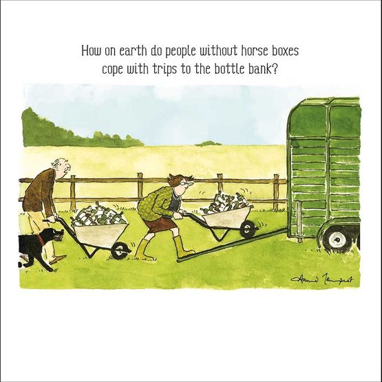 Man And Woman With Wheelbarrows Full Of Bottles Going Into A Horse Box