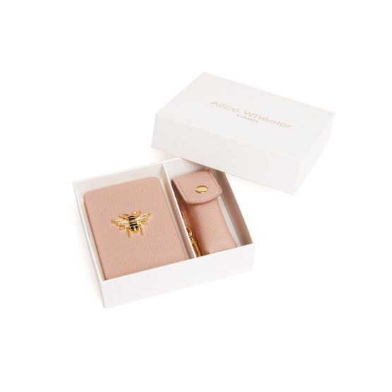 Alice Wheeler London - Compact Mirror &amp; LipStick Holder Gift Set Pink