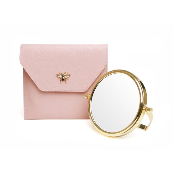 Alice Wheeler London - Travel Mirror &amp; Case Pink