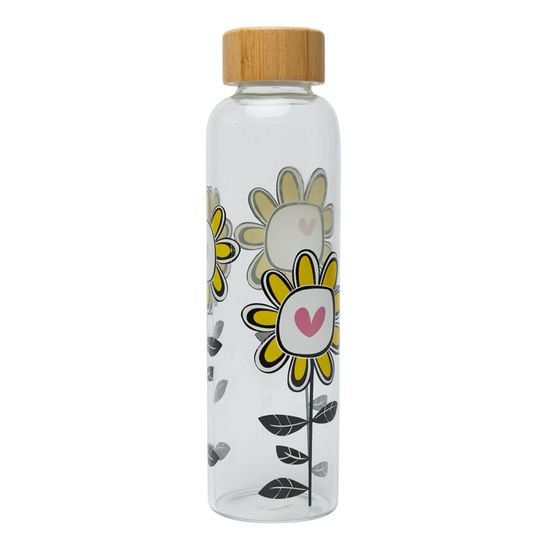Belly Button Designs - Glass Water Bottle Sunflowers