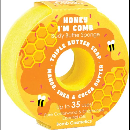 Bomb Cosmetics - Honey I'm Comb Donut Body Buffer Sponge