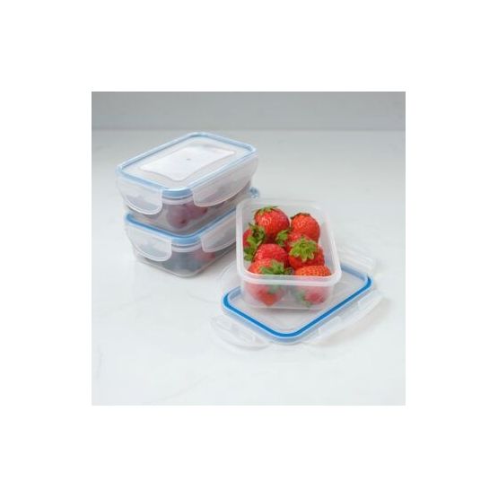 Addis - Clip Tight - Clear 0.24L Rect 3pk