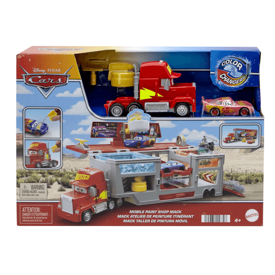 Disney &amp; Pixar Cars - Colour Changers Mobile Paint Shop Mack Playset