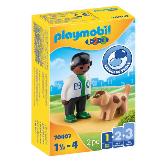 Playmobil - 1.2.3 - Vet with Dog - 70407