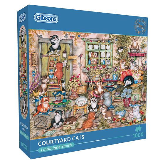 Gibsons - Courtyard Cats 1000 Piece Jigsaw Puzzle