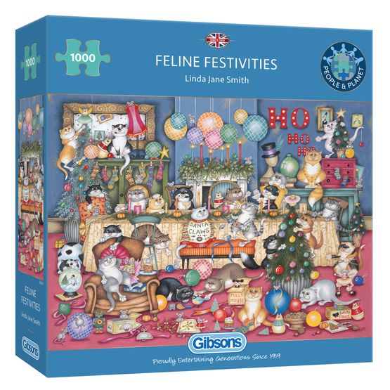 Gibsons - Feline Festivities 1000 Piece Jigsaw Puzzle