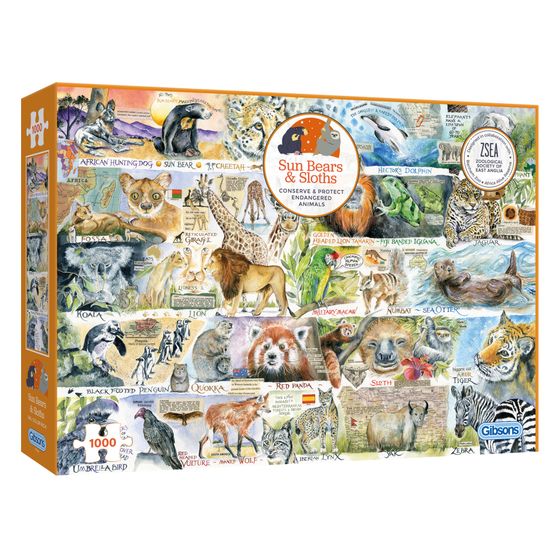 Gibsons - Sun Bears and Sloths 1000 Piece Jigsaw Puzzle