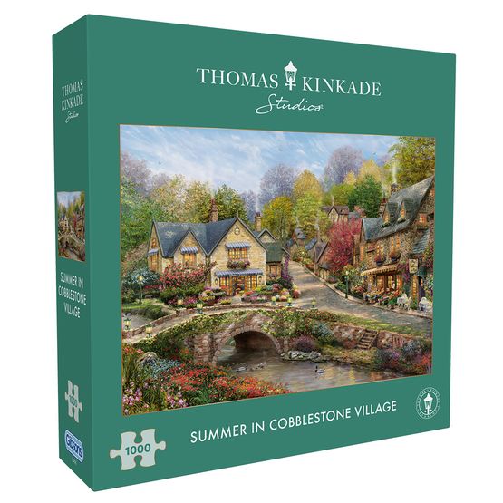 Gibsons - Thomas Kinkade Summer in Cobblestone Village 1000 Piece Jigsaw Puzzle