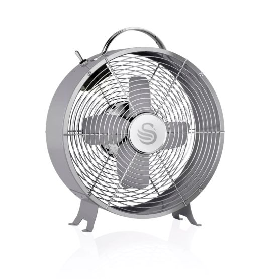 Swan Retro 8" Grey Clock Fan