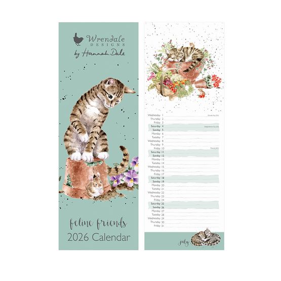 Wrendale Designs - Feline Friends Slim Calendar 2026