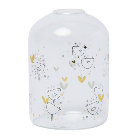 Belly Button Designs - Borosilicate Glass Vase - Bird &amp; Hearts