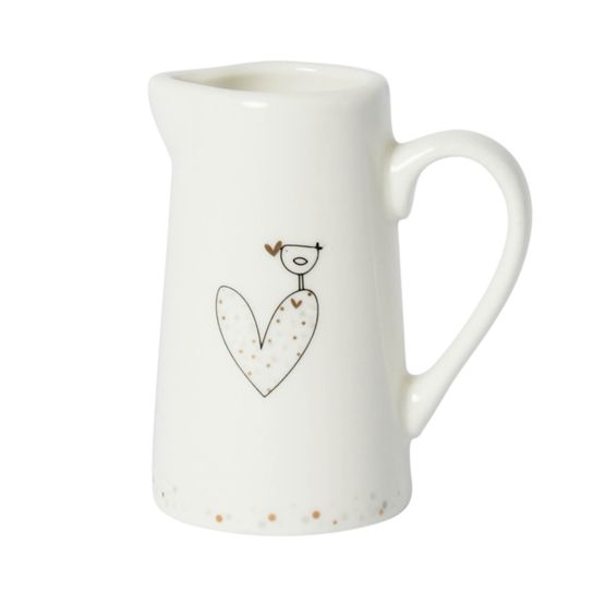 Belly Button Designs - Ceramic Jug Small - Bird &amp; Heart