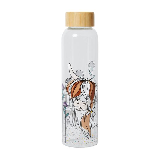 Belly Button Designs - Glass Water Bottle - Highland Cow