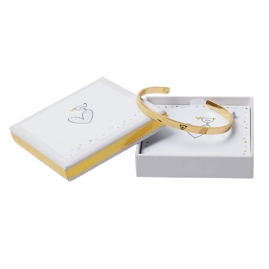 Belly Button Designs - Gold Plated Bangle - Bird &amp; Heart