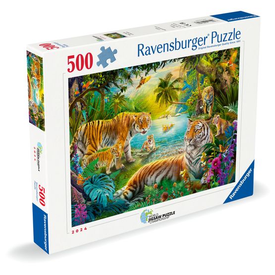 Ravensburger - Tiger family in Oasis 500 Piece Jigsaw Puzzle