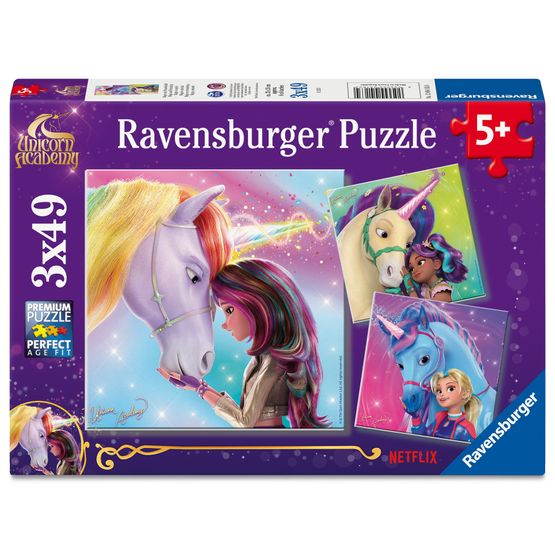 Ravensburger - Unicorn Academy 3 x 49 Piece Jigsaw Puzzles