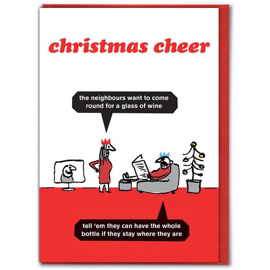 Christmas Card - Christmas Cheer Bottle Of Wine