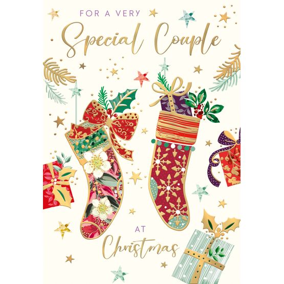 Christmas Card - Two Hanging Stockings