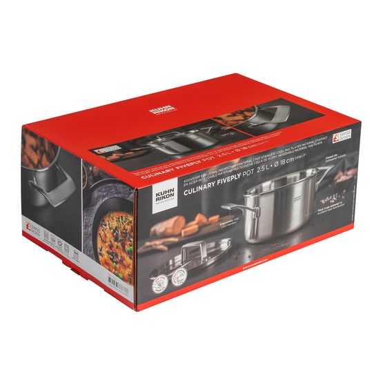 Kuhn Rikon - Culinary Fiveply Casserole With Lid 18cm