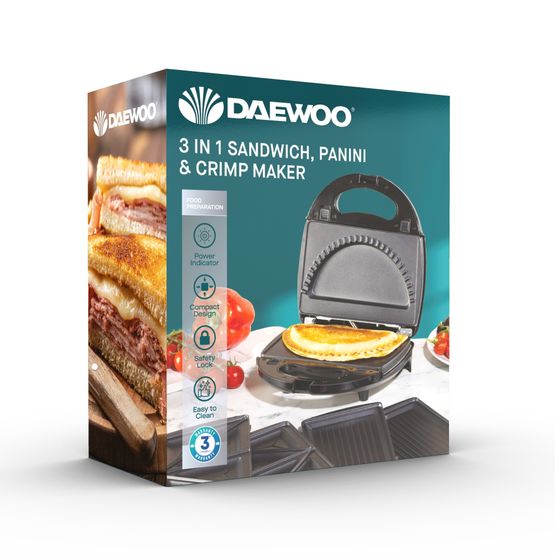 Daewoo - 3 in 1 Sandwich, Panini and Crimp Maker
