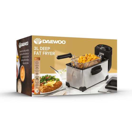 Daewoo - 3 Litre Deep Fat Fryer with window Lid