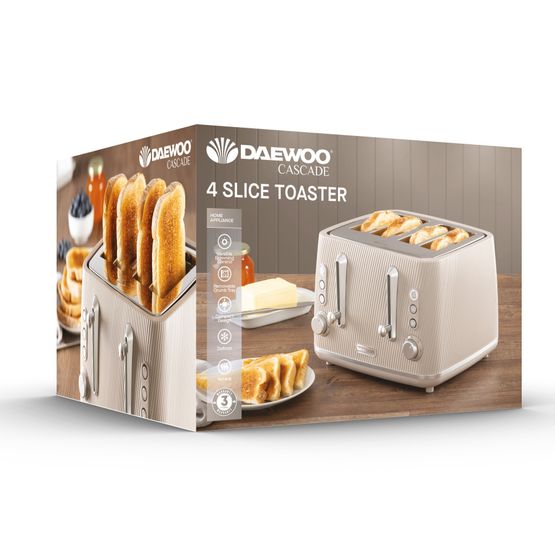 Daewoo - Cascade 4 Slice Toaster Taupe