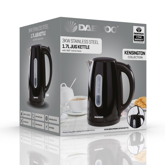 Daewoo - Kensington 1.7L Jug Kettle - Black