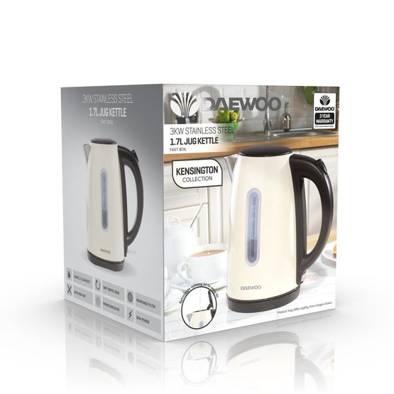 Daewoo - Kensington 1.7L Jug Kettle - Cream