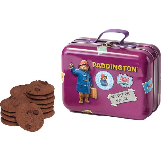 Paddington Bear - Orange Marmalade Choc Cookies Suitcase Tin
