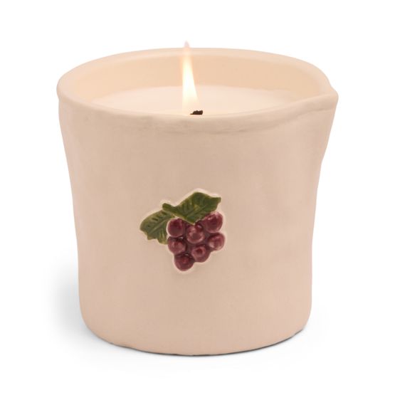 Paddywax Bistro Embossed Ceramic Boxed Candle - Bordeaux Grape