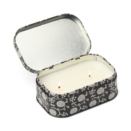 Paddywax Cherie Printed Black Tin Candle - Fig &amp; Olive
