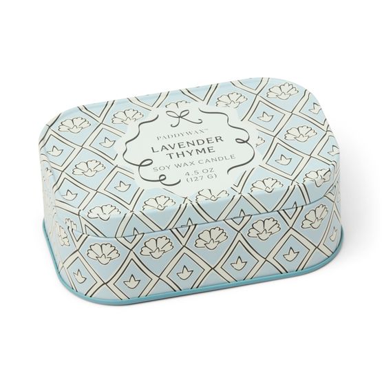 Paddywax Cherie Printed Tin Candle - Lavender &amp; Thyme