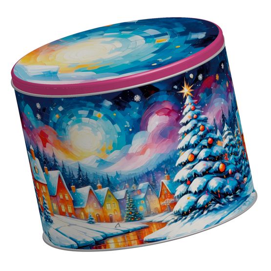 Ore Liete - Fantasy Christmas Village Gift Tin with Panettone