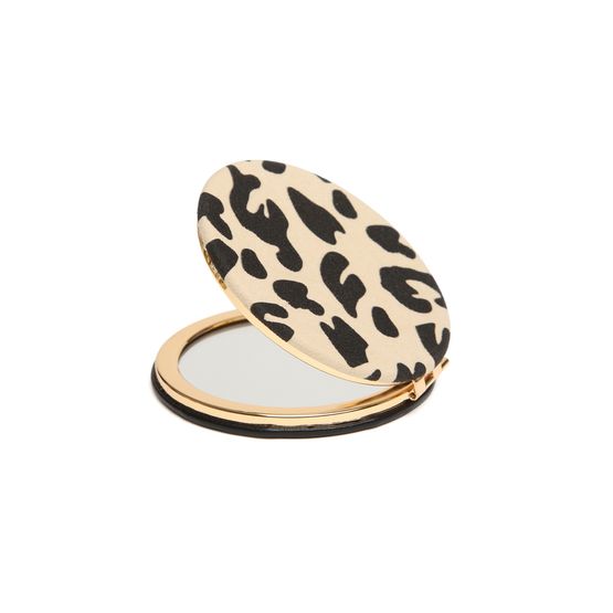 Alice Wheeler London - Round Compact Mirror Light Leopard Print