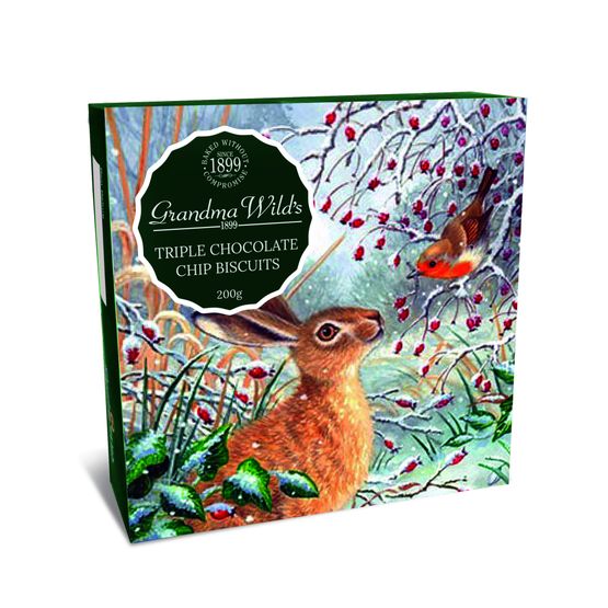 Grandma Wild's - Hare &amp; Robin Box with Triple Chocolate Chip Biscuits