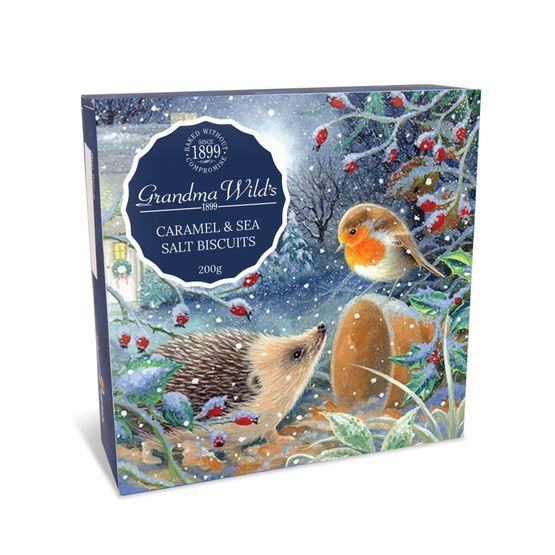 Grandma Wild's - Hedgehog &amp; Robin Box with Caramel &amp; Sea Salt Biscuits