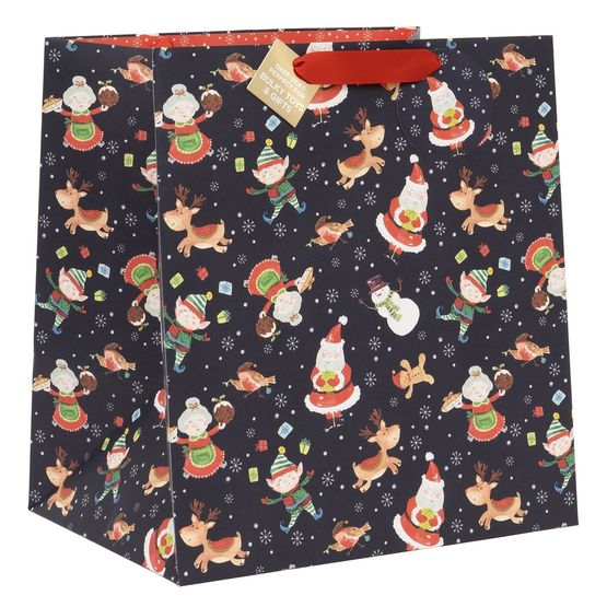 Glick - Shopper Gift Bag Deep Santa'S Workshop