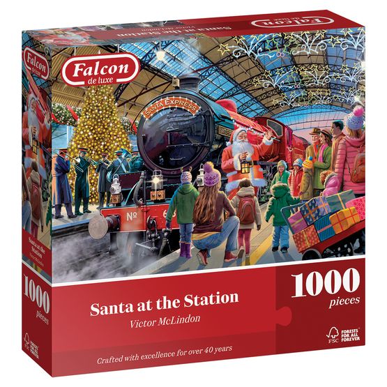 Jumbo - Falcon de Luxe Santa At the Station 1000 Piece Puzzle