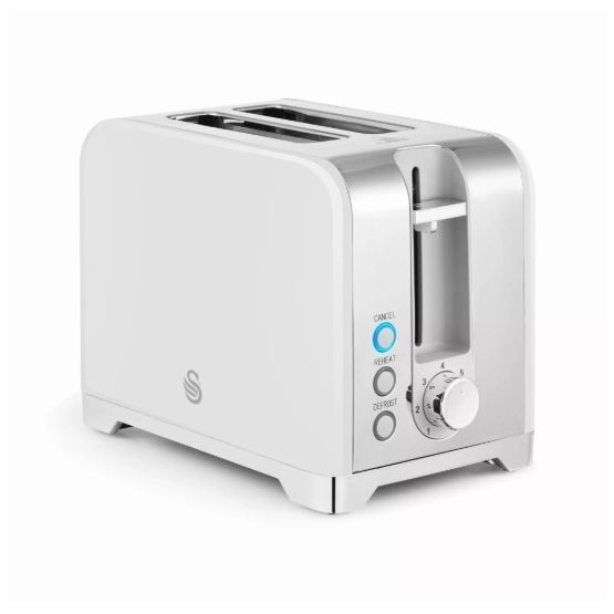 Swan - Solace 2 Slice Stainless Steel Toaster - White
