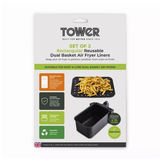 Tower - 2 Pack 9L Dual Air Fryer Liner