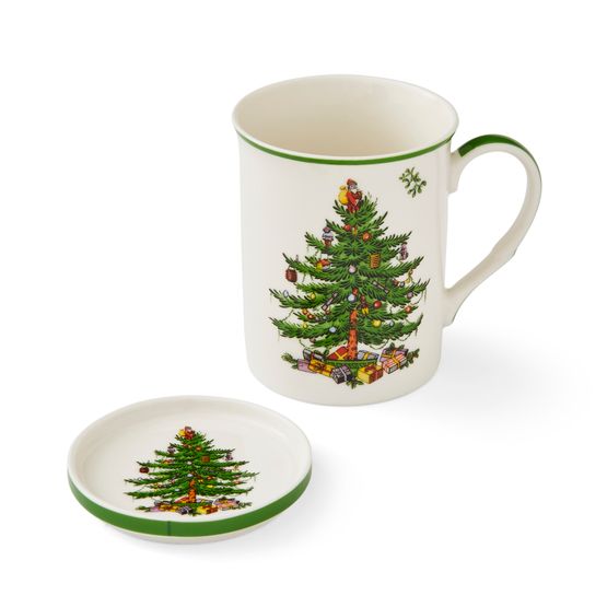 Spode Christmas Tree Mug and Coaster Set