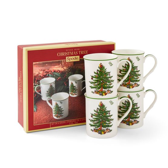 Spode Christmas Tree Set Of 4 Mugs